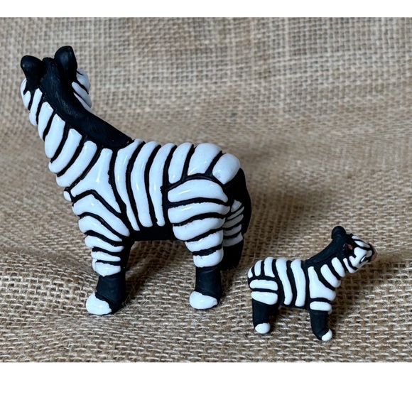 Leps Of Peru Zebra Figurine And Miniature Set Art Pottery Handmade Animals - Picture 3 of 7